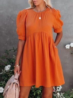 Ascot and Hart cotton gauze mini dress